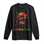 Melanin Queen Rooted In Power Long Sleeve Shirt African American Afro Tree Of Life - African Pride