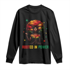 Melanin Queen Rooted In Power Long Sleeve Shirt African American Afro Tree Of Life - African Pride