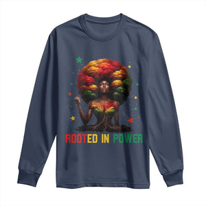 Melanin Queen Rooted In Power Long Sleeve Shirt African American Afro Tree Of Life - African Pride