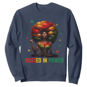 Melanin Queen Rooted In Power Sweatshirt African American Afro Tree Of Life - African Pride