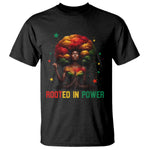 Melanin Queen Rooted In Power T Shirt African American Afro Tree Of Life - African Pride