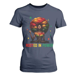 Melanin Queen Rooted In Power T Shirt For Women African American Afro Tree Of Life - African Pride
