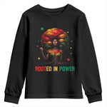 Melanin Queen Rooted In Power Youth Sweatshirt African American Afro Tree Of Life - African Pride