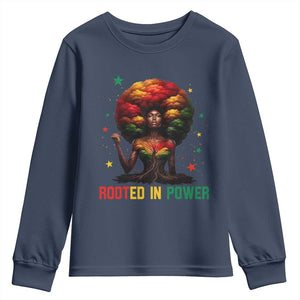 Melanin Queen Rooted In Power Youth Sweatshirt African American Afro Tree Of Life - African Pride