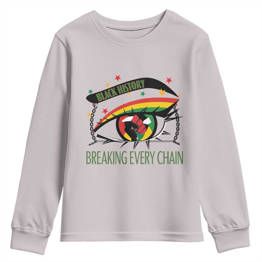 Breaking Every Chain Youth Sweatshirt Black History Month Freedom Gift - African Pride