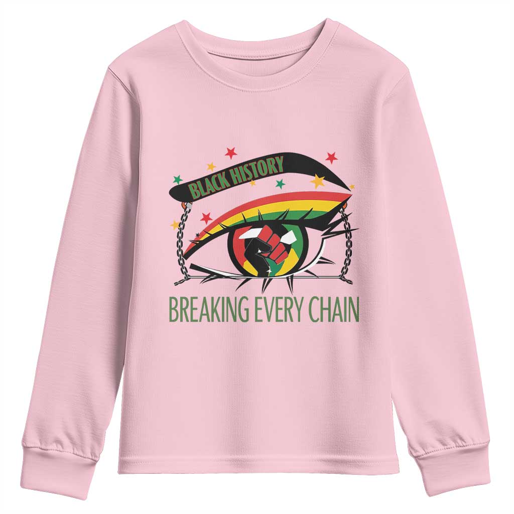 Breaking Every Chain Youth Sweatshirt Black History Month Freedom Gift - African Pride