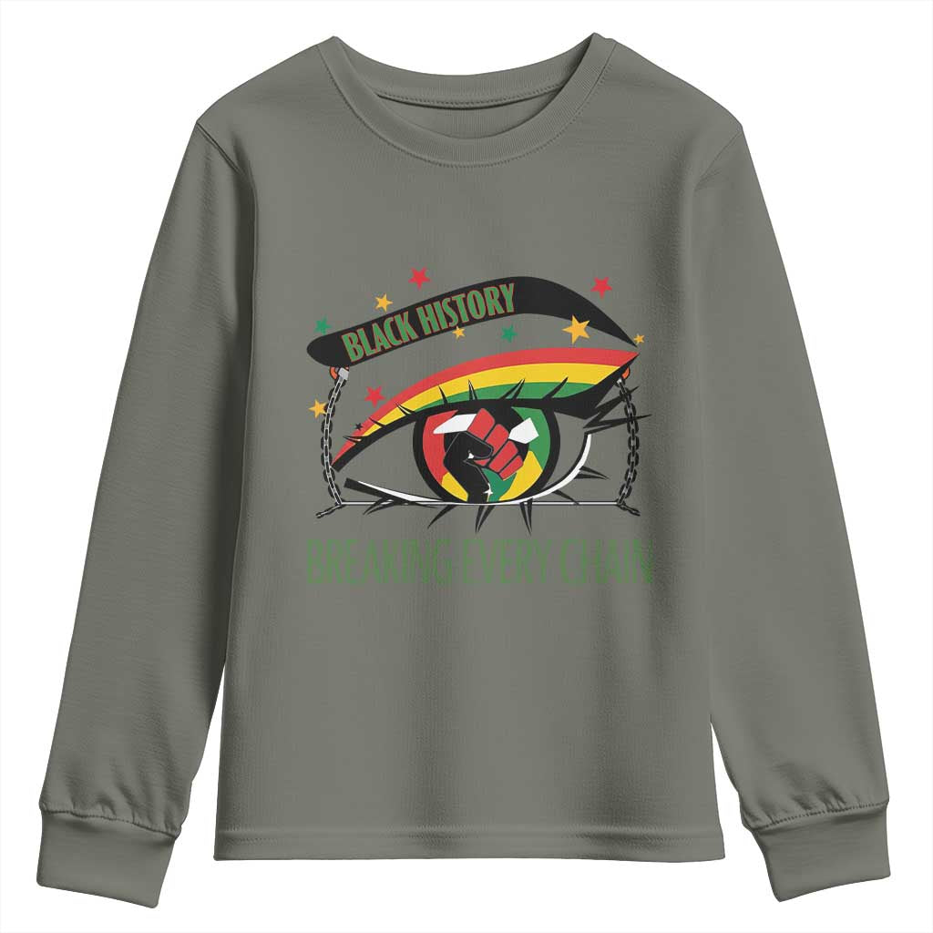Breaking Every Chain Youth Sweatshirt Black History Month Freedom Gift - African Pride