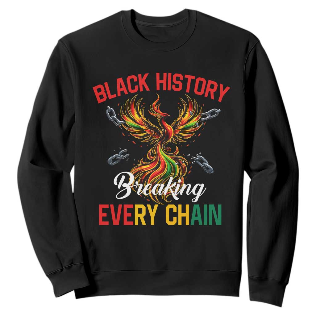 Phoenix Rising Breaking Every Chain Sweatshirt Black History Month Freedom Gift - African Pride