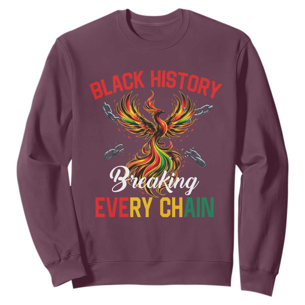 Phoenix Rising Breaking Every Chain Sweatshirt Black History Month Freedom Gift - African Pride