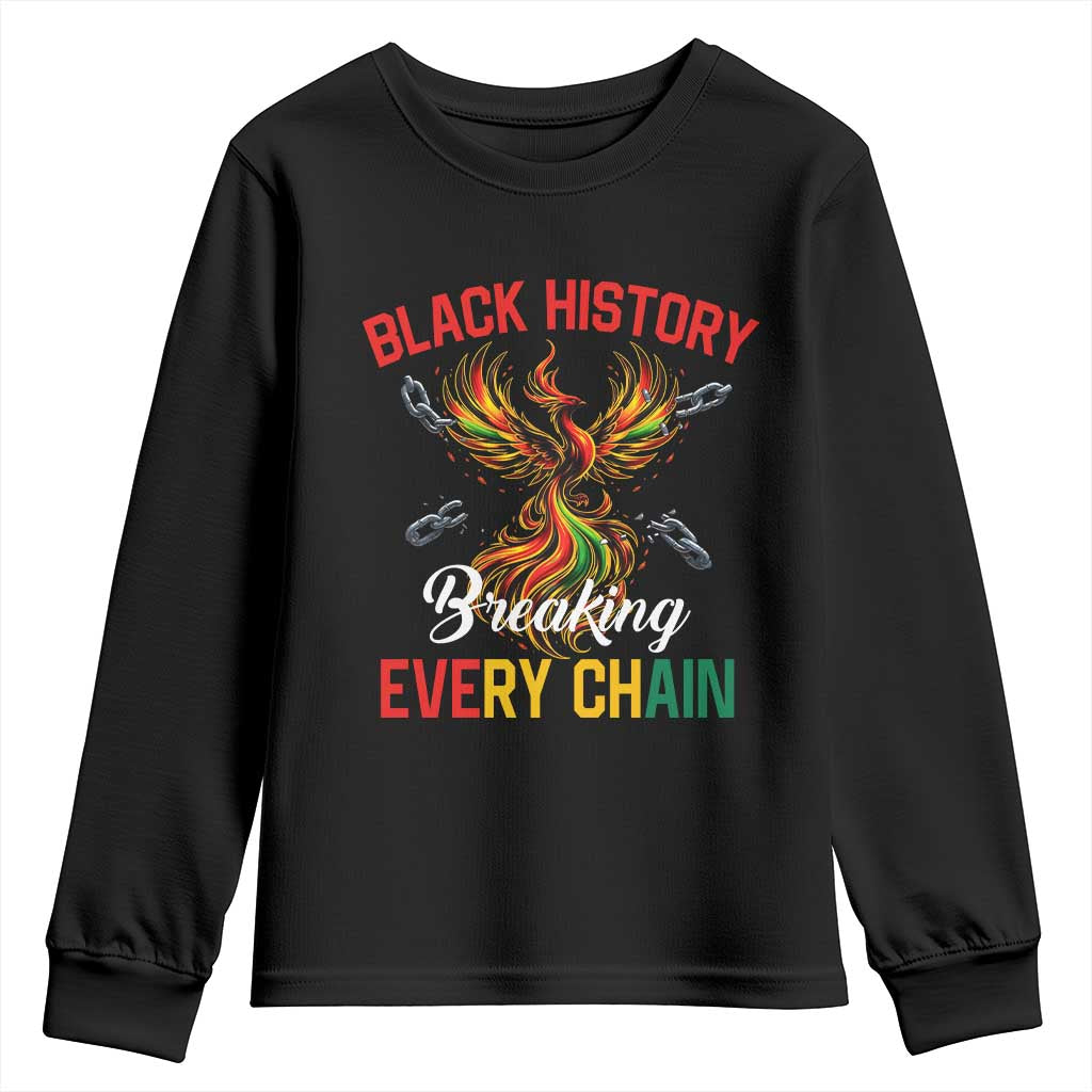 Phoenix Rising Breaking Every Chain Youth Sweatshirt Black History Month Freedom Gift - African Pride