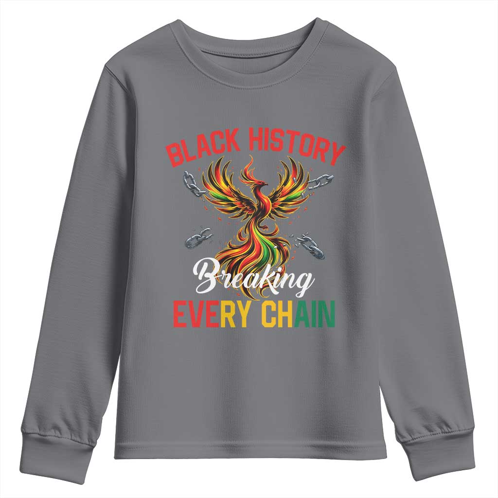Phoenix Rising Breaking Every Chain Youth Sweatshirt Black History Month Freedom Gift - African Pride