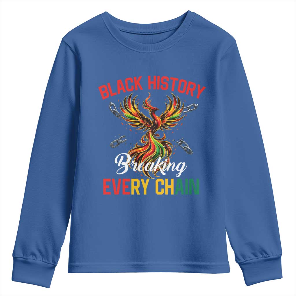 Phoenix Rising Breaking Every Chain Youth Sweatshirt Black History Month Freedom Gift - African Pride