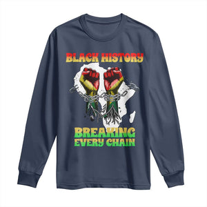 African American Civil Rights Gift Long Sleeve Shirt Breaking Every Chain - African Pride
