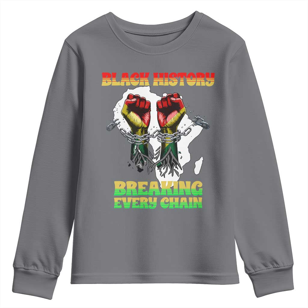 African American Civil Rights Gift Youth Sweatshirt Breaking Every Chain - African Pride
