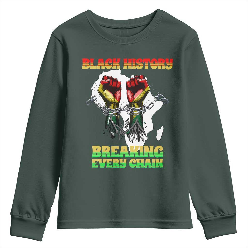 African American Civil Rights Gift Youth Sweatshirt Breaking Every Chain - African Pride