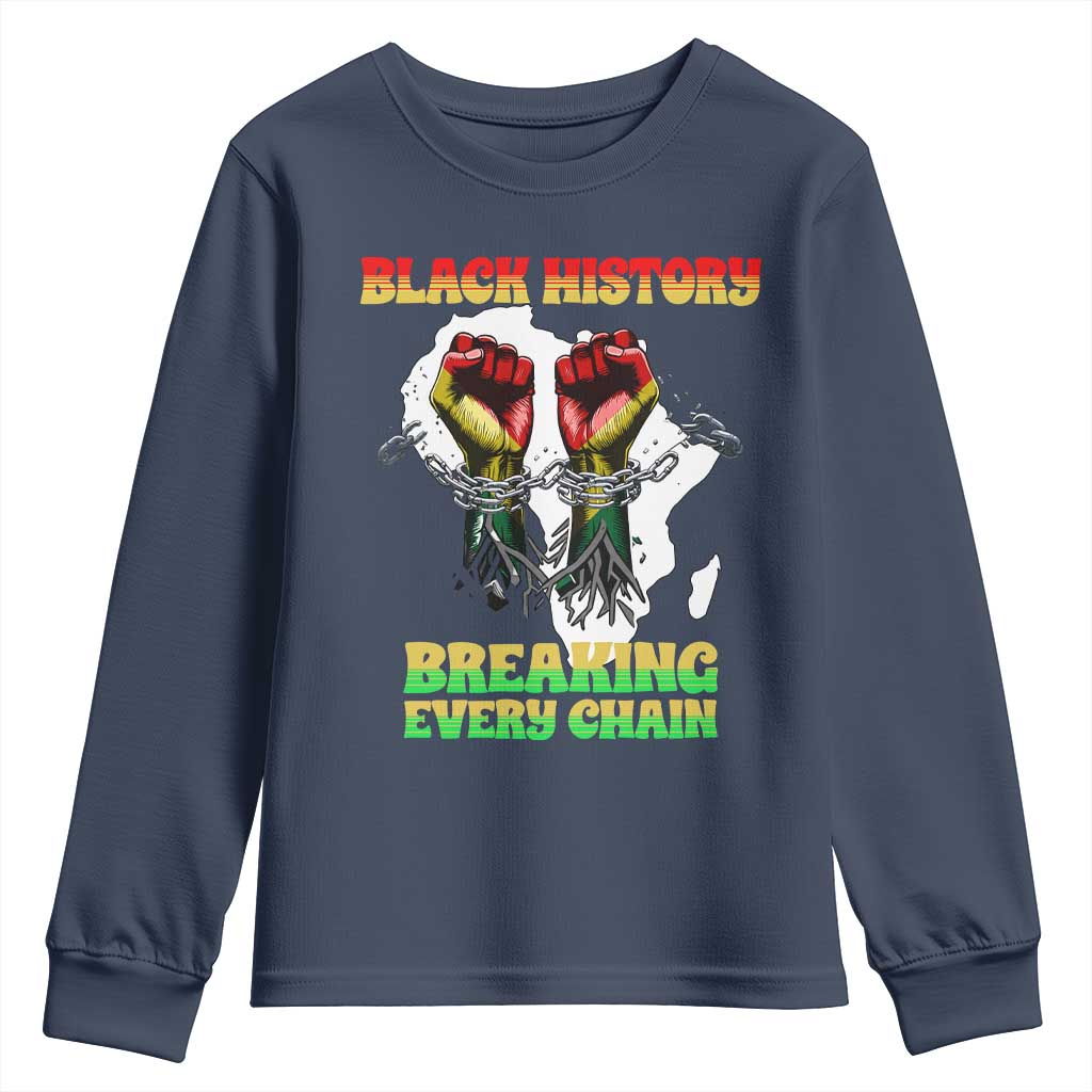 African American Civil Rights Gift Youth Sweatshirt Breaking Every Chain - African Pride