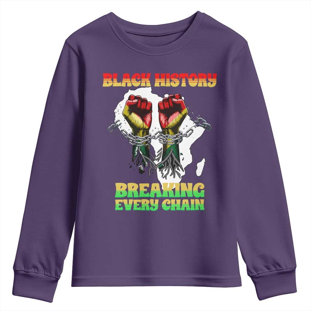 African American Civil Rights Gift Youth Sweatshirt Breaking Every Chain - African Pride