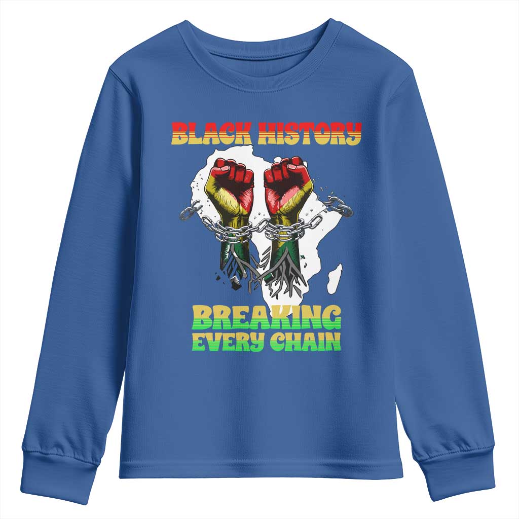 African American Civil Rights Gift Youth Sweatshirt Breaking Every Chain - African Pride