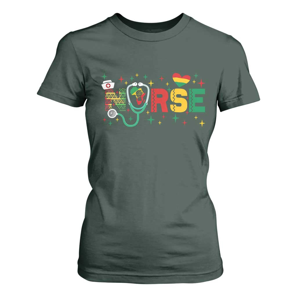 Proud Black Nurse T Shirt For Women Black History Month Gift - African Pride