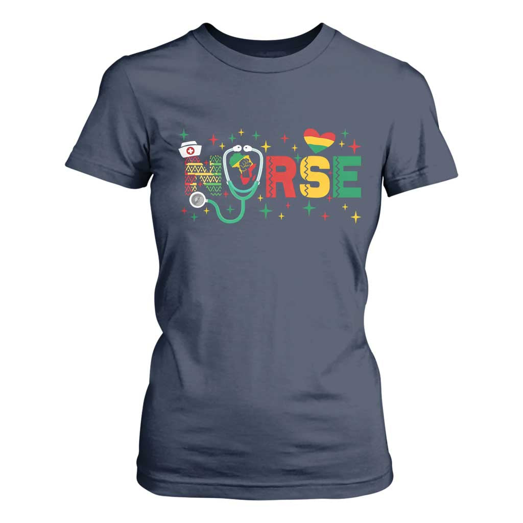 Proud Black Nurse T Shirt For Women Black History Month Gift - African Pride