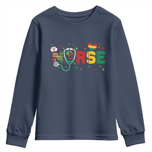 Proud Black Nurse Youth Sweatshirt Black History Month Gift - African Pride