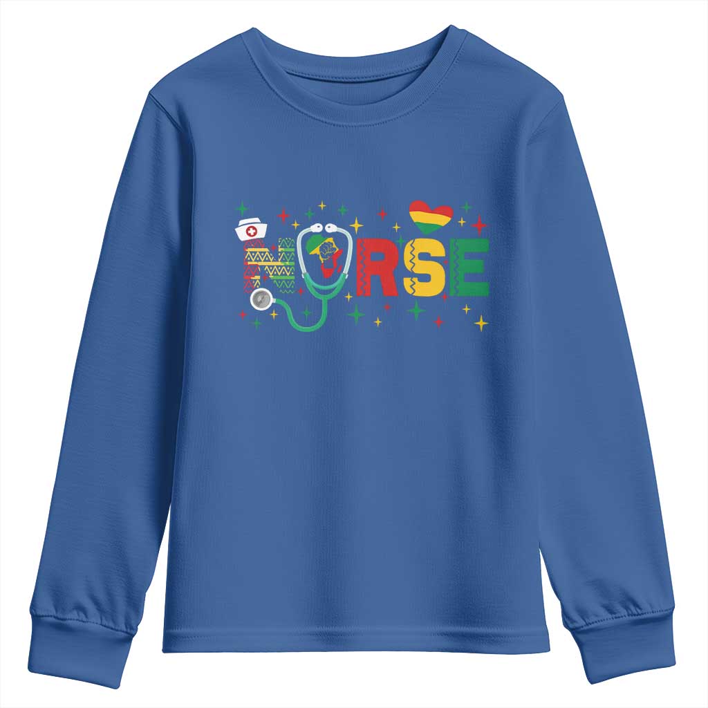 Proud Black Nurse Youth Sweatshirt Black History Month Gift - African Pride