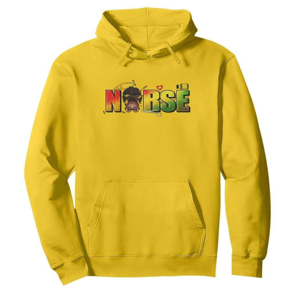 Proud Black Nurse Hoodie Black History Month Healthcare Gift - African Pride