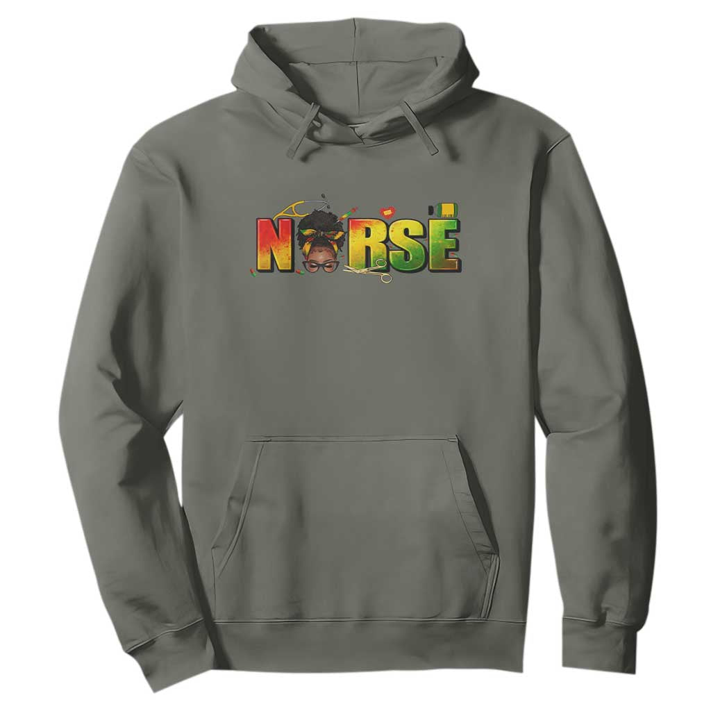 Proud Black Nurse Hoodie Black History Month Healthcare Gift - African Pride