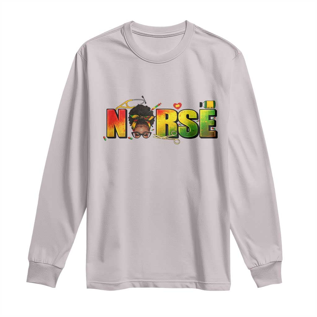 Proud Black Nurse Long Sleeve Shirt Black History Month Healthcare Gift - African Pride