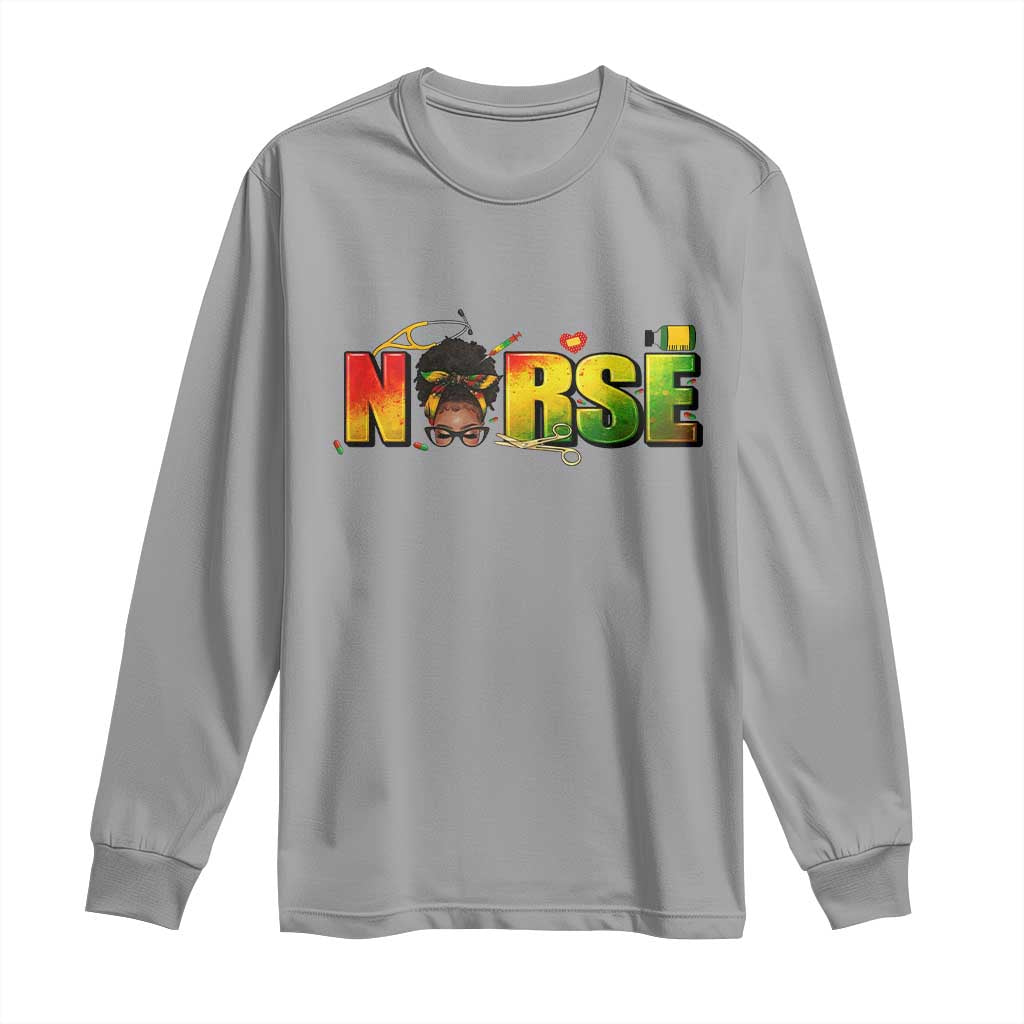 Proud Black Nurse Long Sleeve Shirt Black History Month Healthcare Gift - African Pride