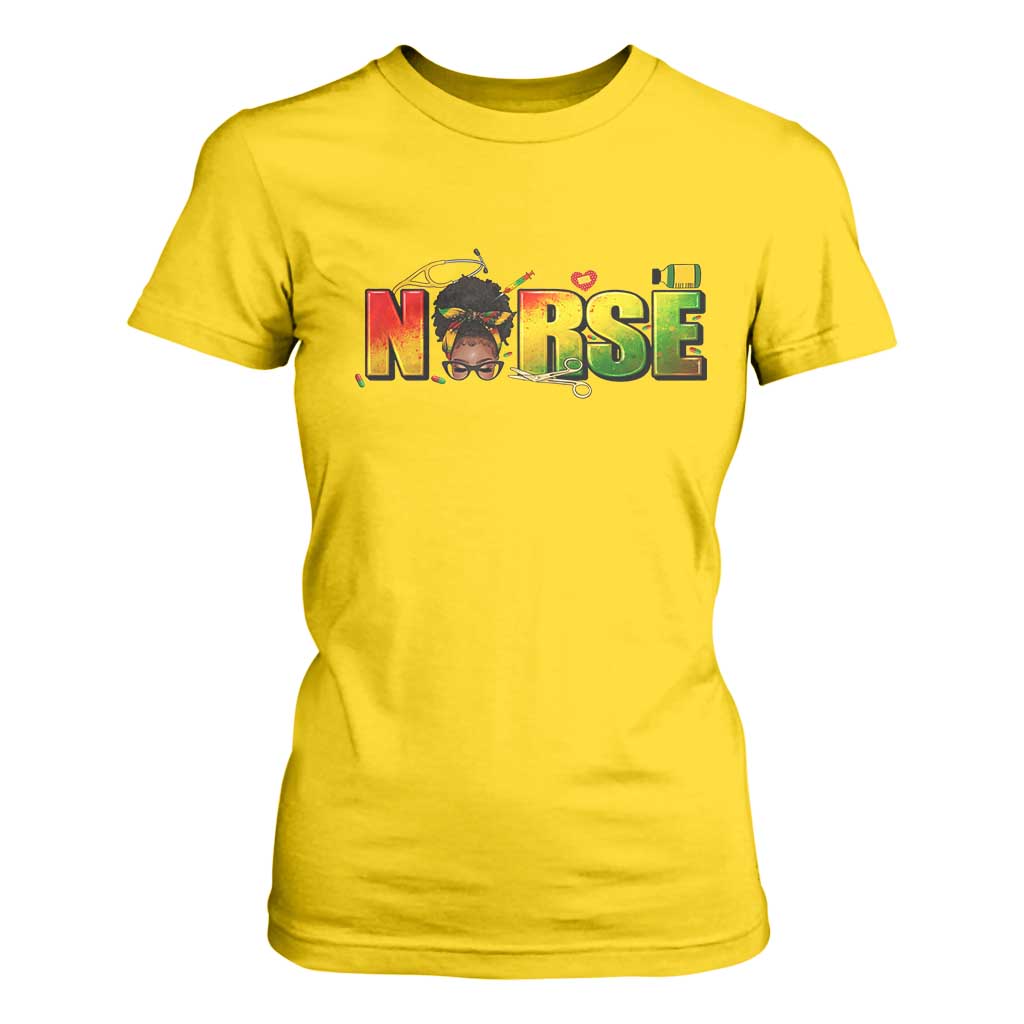 Proud Black Nurse T Shirt For Women Black History Month Healthcare Gift - African Pride