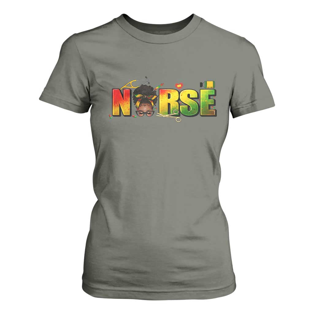 Proud Black Nurse T Shirt For Women Black History Month Healthcare Gift - African Pride