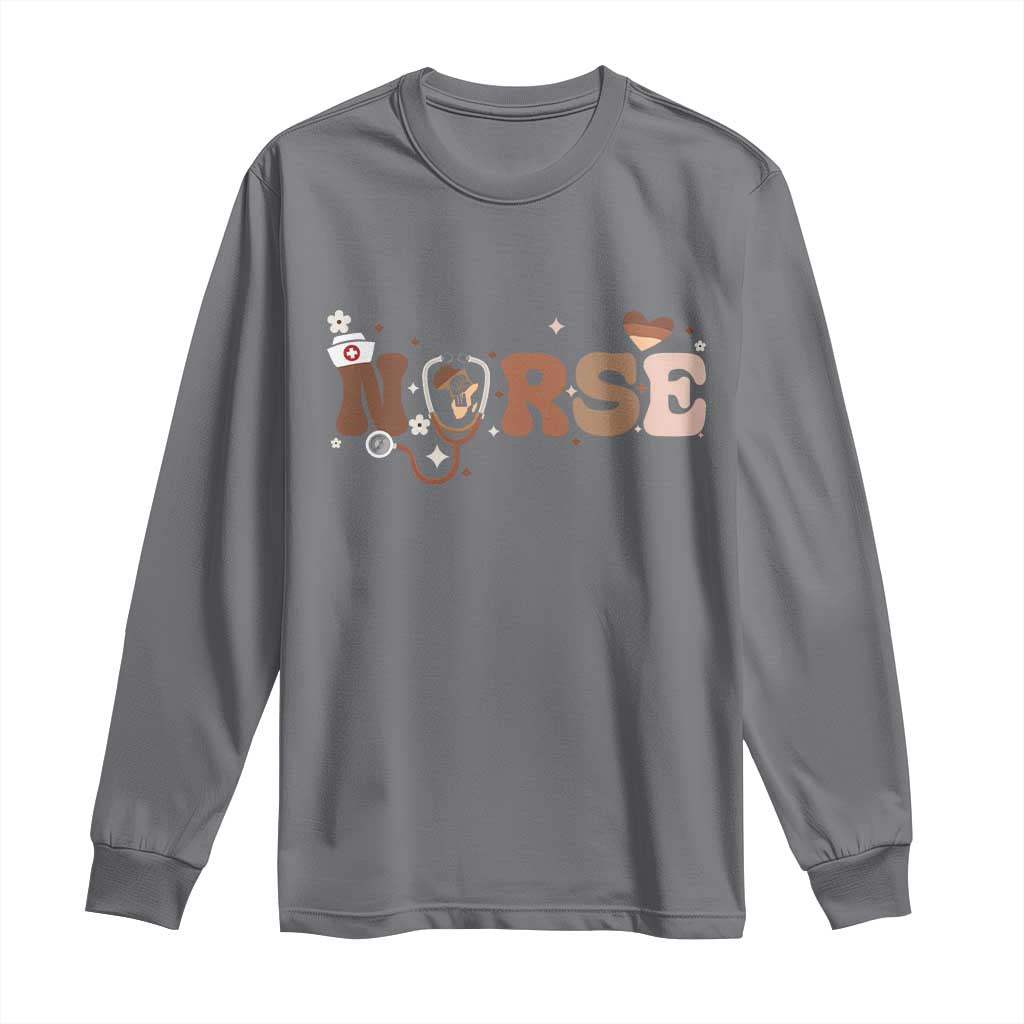 Strong Black Nurse Long Sleeve Shirt African American Healthcare Hero Gift - African Pride