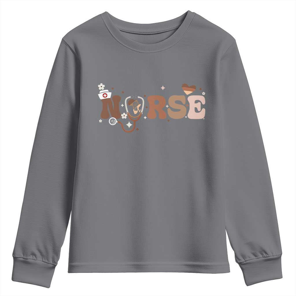 Strong Black Nurse Youth Sweatshirt African American Healthcare Hero Gift - African Pride