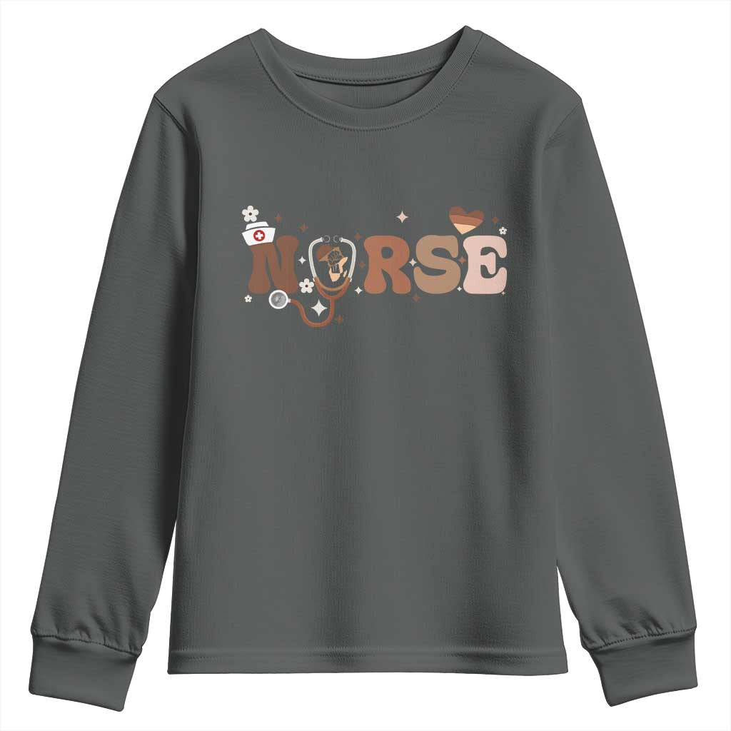 Strong Black Nurse Youth Sweatshirt African American Healthcare Hero Gift - African Pride