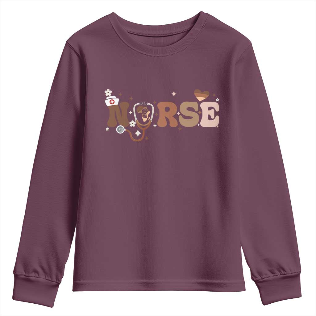 Strong Black Nurse Youth Sweatshirt African American Healthcare Hero Gift - African Pride