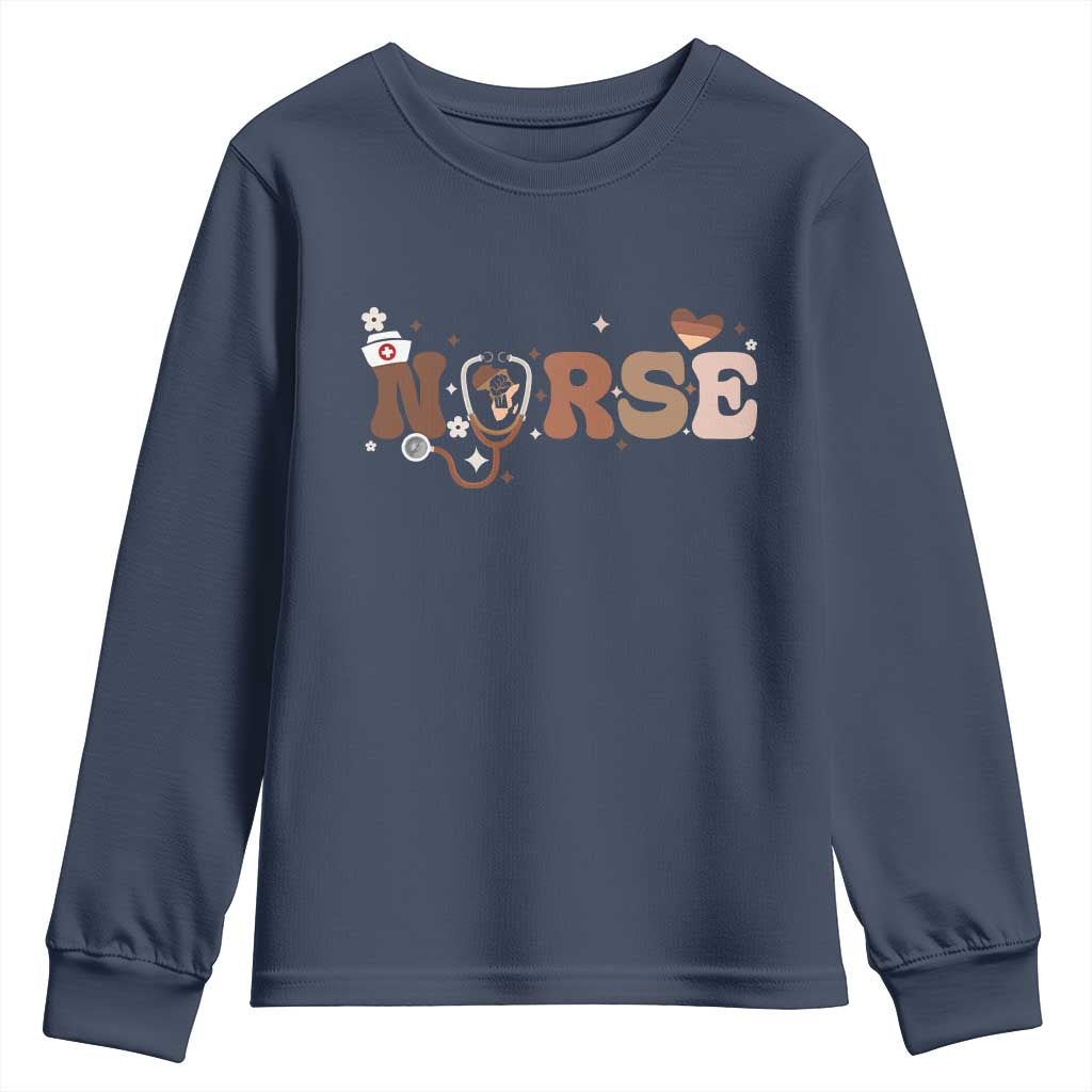 Strong Black Nurse Youth Sweatshirt African American Healthcare Hero Gift - African Pride