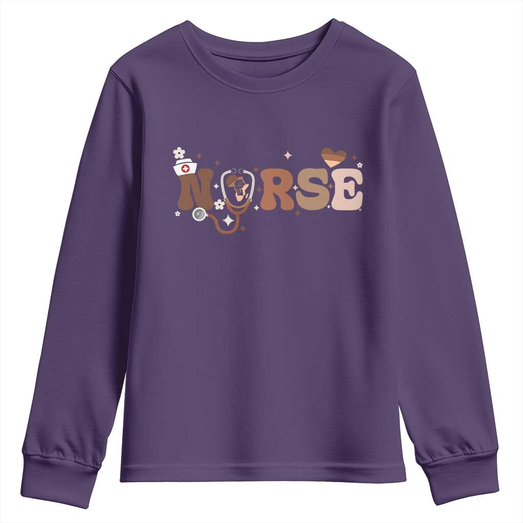 Strong Black Nurse Youth Sweatshirt African American Healthcare Hero Gift - African Pride