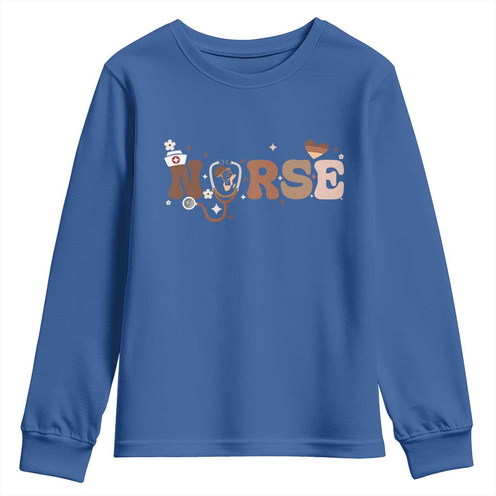 Strong Black Nurse Youth Sweatshirt African American Healthcare Hero Gift - African Pride