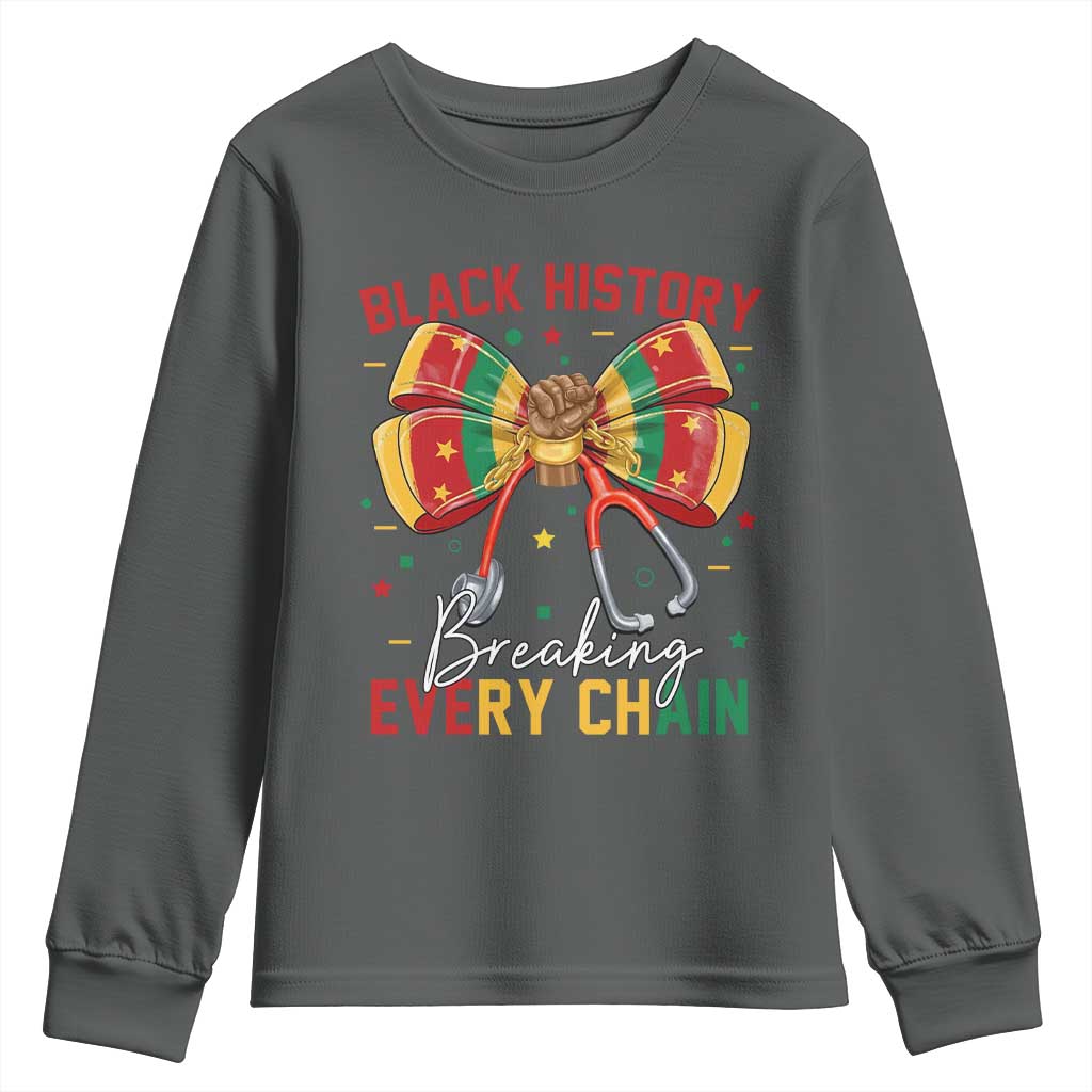 Black History Breaking Every Chain Youth Sweatshirt Gift For Black Nurse - African Pride