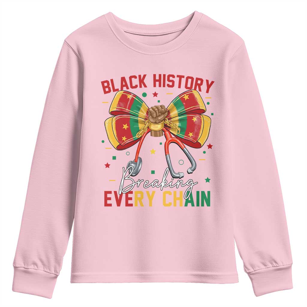 Black History Breaking Every Chain Youth Sweatshirt Gift For Black Nurse - African Pride