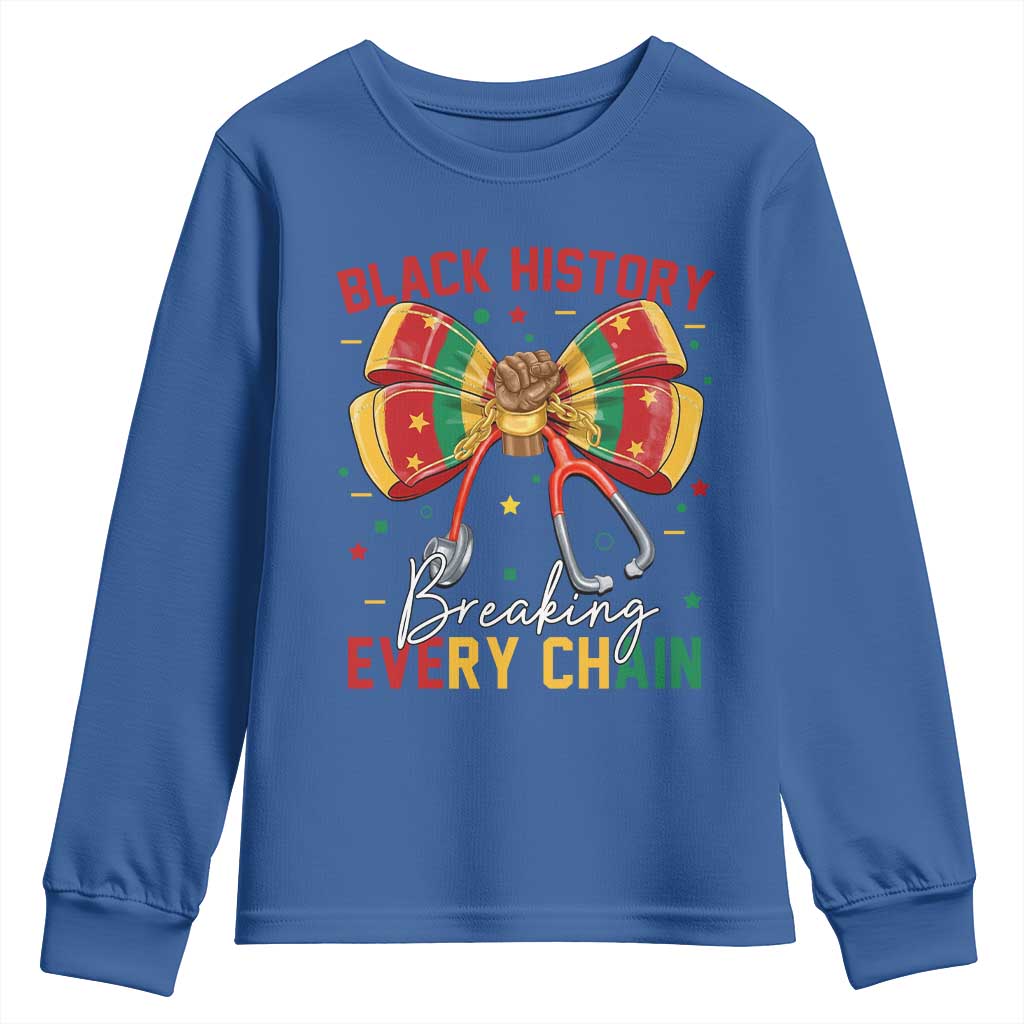 Black History Breaking Every Chain Youth Sweatshirt Gift For Black Nurse - African Pride
