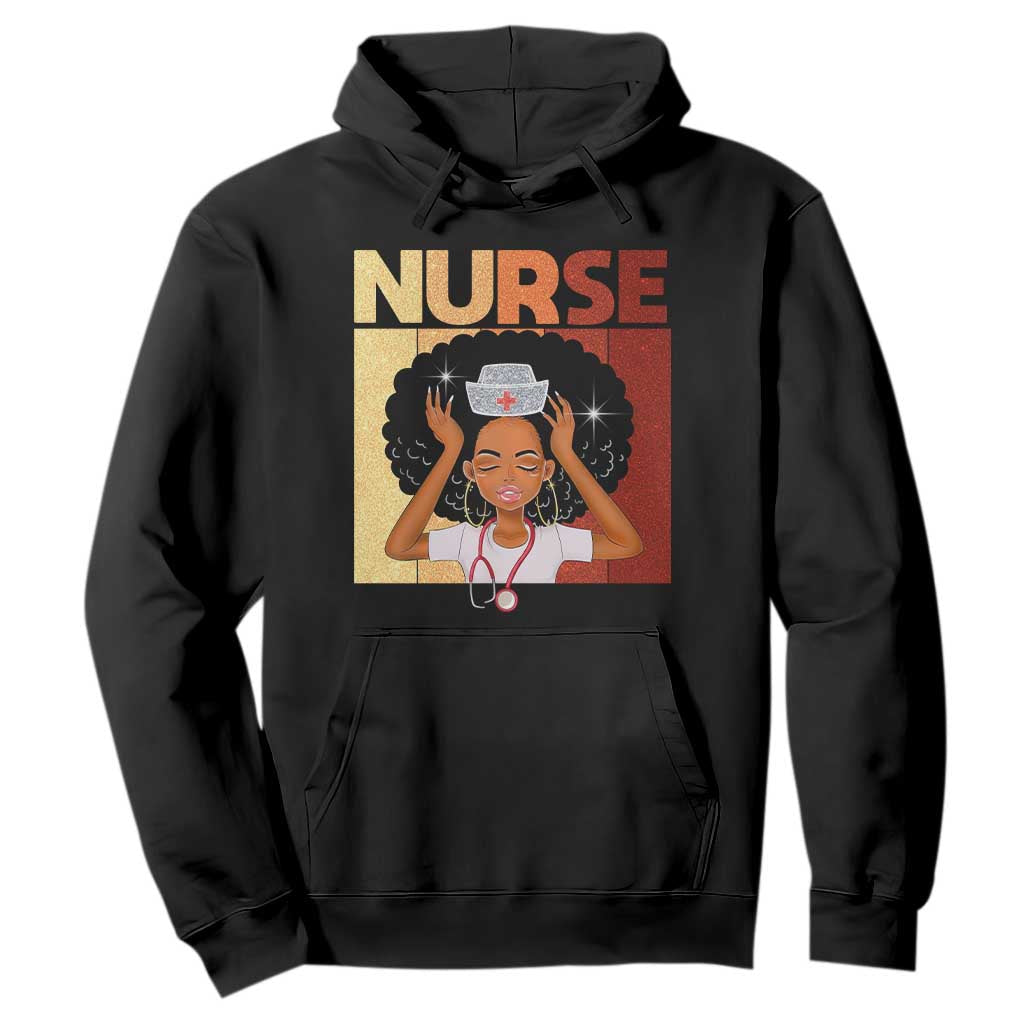 Strong Black Nurse Hoodie Black History Medical Professional Gift - African Pride