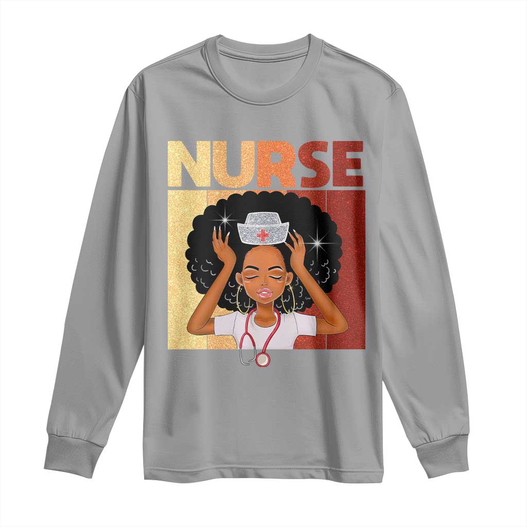 Strong Black Nurse Long Sleeve Shirt Black History Medical Professional Gift - African Pride