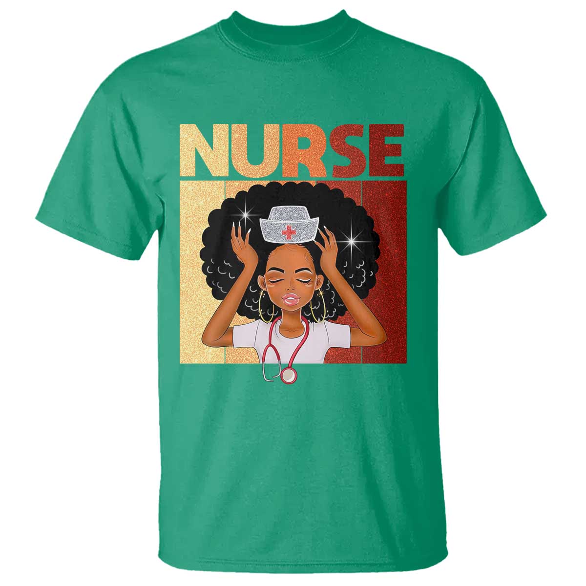 Strong Black Nurse T Shirt Black History Medical Professional Gift - African Pride