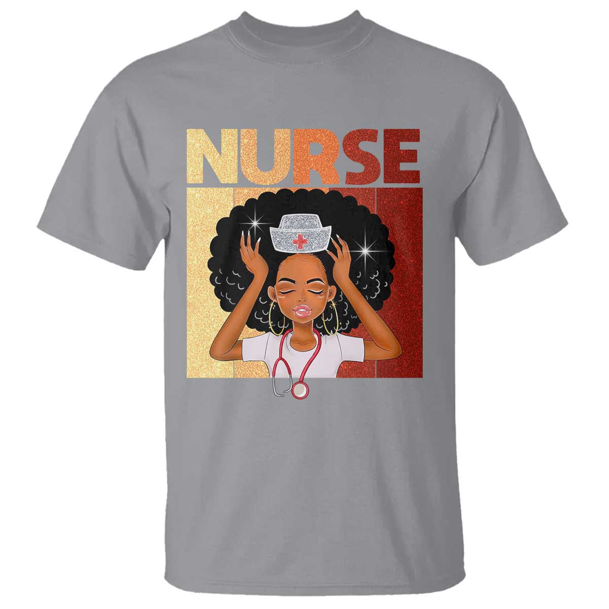 Strong Black Nurse T Shirt Black History Medical Professional Gift - African Pride