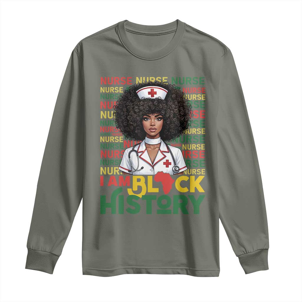 I Am Black History Long Sleeve Shirt Black History Month Nurse Gift - African Pride