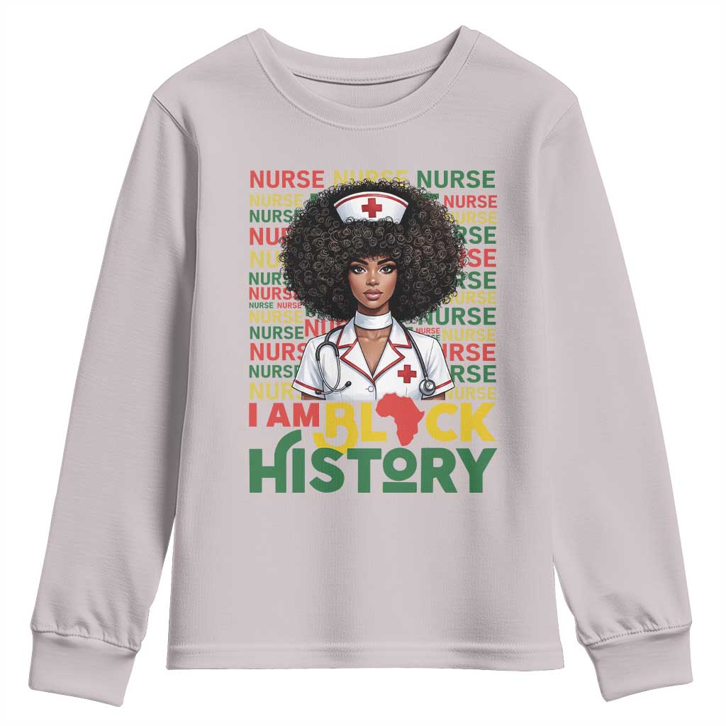 I Am Black History Youth Sweatshirt Black History Month Nurse Gift - African Pride