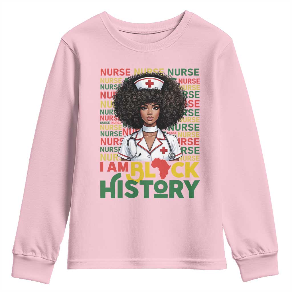 I Am Black History Youth Sweatshirt Black History Month Nurse Gift - African Pride