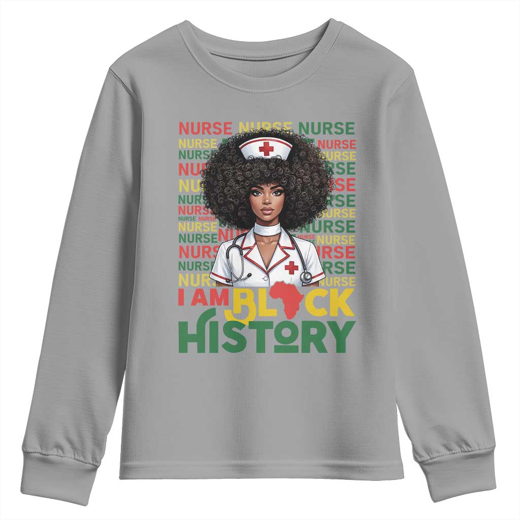 I Am Black History Youth Sweatshirt Black History Month Nurse Gift - African Pride